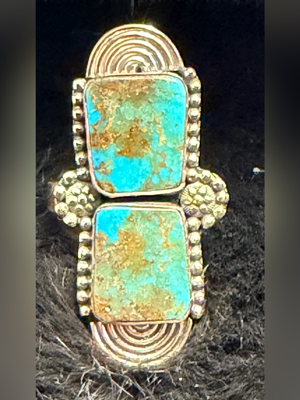 New Adjustable Copper Ring with Genuine Hubei Turquoise – Southwestern Ring